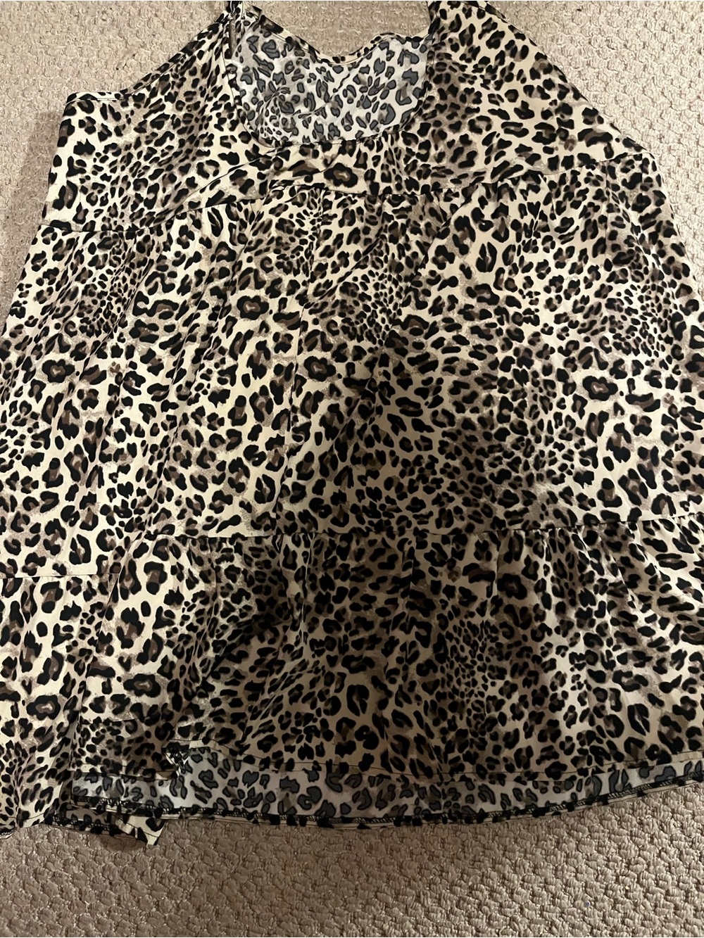 SHEIN Beige and Black Leopard Print Mini Dress